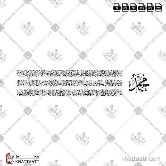 Download Arabic calligraphy تحميل مخطوطة خط عربي of محمد رسول الله والذين معه أشداء على الكفار رحماء بينهم (T011) Thuluth - خط الثلث in vector فيكتور and png