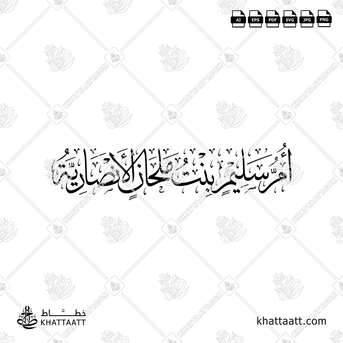 أم سليم بنت ملحان الأنصارية - خط الثلث - تصميم خط عربي فيكتور - Umm Sulaym - Thuluth Script - Arabic Calligraphy Vector